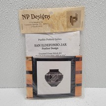 NP Designs Pueblo Pottery Series San Ildefonso Jar Feather Design Cross ... - $19.79
