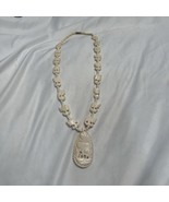 Elephant Mid Century Necklace Faux Ivory Vintage Mod Retro Boho Indian B... - $15.00