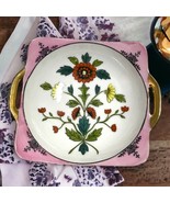 Vtg Noritake Serving Dish Bowl Pink Luster Gold Detail Square Mid-Centur... - $230.47 MXN