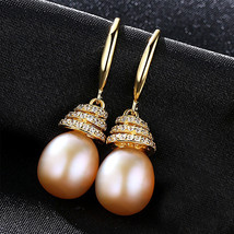 Pearl Earrings High-Grade S925 Silver Micro Inlaid Zircon Pearl Earrings - £31.17 GBP