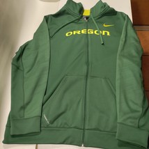 Oregon Ducks Jacket Mens XXL Hoodie Nike Therma Fit Full Zip Fleece Green Logo - £34.95 GBP