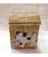 Vintage Porcelain Pottery Condiment Jar Trinket Box Scotty Doghouse &amp; Tu... - $24.74
