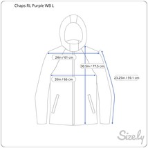 Vtg Chaps Ralph Lauren Mens Purple Windbreaker Jacket Hidden Hood 1/4 Zip Large - $29.70