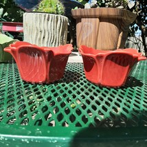 2 Pier One Red Petal Cups Dishes New Candy Nuts - $20.56