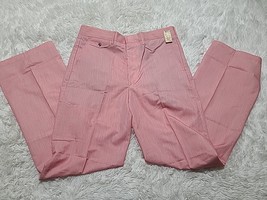 Sears Kings Road Red White Striped Pants 70s 34 x 33 Regular Cut Ban-Rol VTG NWT - £29.60 GBP