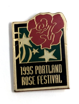 VTG 1995 Portland Rose Festival Parade Oregon Pin Souvenir Red Flower Stars... - £7.50 GBP