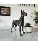 Great Dane Geometric Statue Figurine Low Poly Modern Art Sculpture Black... - $19.60