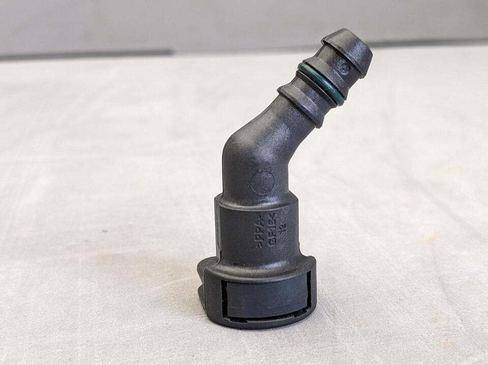 New Ford GM fuel gas petrol line hose 45 Degrees Nylon Quick Connect Bla... - $29.69