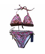 New Aqua Couture Swimsuit Womens 4 6 Triangle Top 2 Piece Tribal Bikini ... - $37.89 CAD