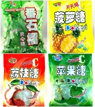 Hong Yuan Classic Pineapple Guava Lychee Green Apple Candy Mix 4 Packs - £17.40 GBP