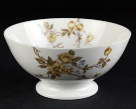 Haviland Limoges Schleiger 266 Yellow Roses Compote, Footed Cranberry Bowl 6&quot;D - £74.53 GBP