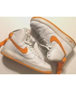 NIKE Air Force 1  White '07 Vivid Orange 315121-180 High Top Basketball Shoes 12 - $75.76