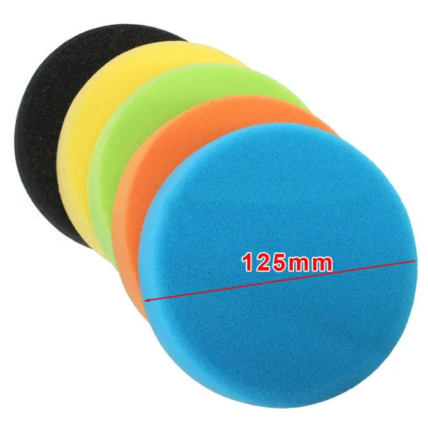 House Home 5 Pieces Buffing Pads Set 125mm/5 Inch Car Foam Drill Polishing Pad S - £19.93 GBP