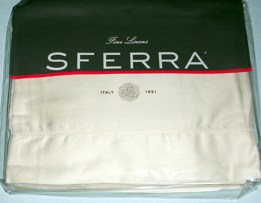 Sferra Fiona Ivory Twin Gathered Bed Skirt Egyptian Cotton Sateen 3 Panel New - $72.90