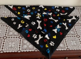 Set Of Two Dog Bone Summer Fun Dog Bandanas Medium Large Tie On Scarf Brand New - £8.24 GBP