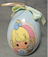 Precious Moments "He Loves Me" Spring Egg Ornament Enesco 1997 Easter Blue - $6.66