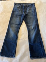 Levis 527 Jeans Mens 36x32 Blue Denim Cotton Slim Fit Pockets Dark Wash ... - £15.58 GBP