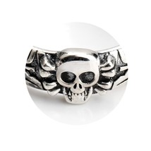 Cross Punk Ring 925 Sterling Silver For Men Black Enamel Engraving Cross Cool Fa - £41.16 GBP