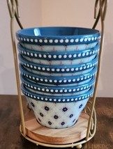 Pioneer Woman ~ 7-Piece Set ~ FANCY FLOURISH ~ 6-Ramekin Cups &amp; 1-Caddy (7) - $105.06 CAD