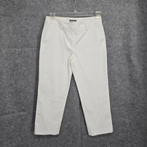 Apt 9 Maxwell Womans Pants Size 8 White Dress Capri Cropped Stretchy Zip Up - $9.49