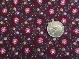 4030. Brown Floral Apparel, Crafts, Quilting Cotton Fabric - 42&quot; X 1-1/2 Yds. - £3.95 GBP