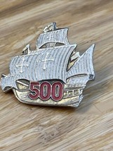 Vintage 500 Ship Lapel Pin Pinback Estate Jewelry Find KG JD - £9.34 GBP