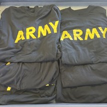 Lot of 6 Large T-Shirt Long Sleeve Army Black and Gold APFU Physical Fitness PT - $24.05