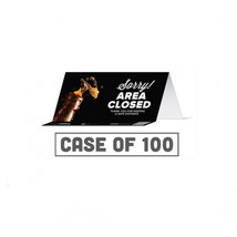 Tabbies Sorry Area Closed Tent Card Sign Black - $837.95 MXN