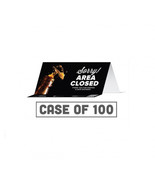 Tabbies Sorry Area Closed Tent Card Sign Black - $825.23 MXN