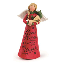 &quot;Good Friends Warm The Heart&quot; Christmas Angel With Dog Angel Figurine - £12.54 GBP