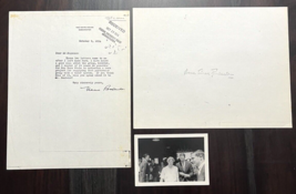 Lot Eleanor Roosevelt Photo Quoddy ME Photocopied Signature Card &amp; 1934 Letter - £15.72 GBP