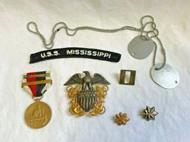 US Navy Lot &amp; WWII Items &#39;44 Dog Tags Robert Lee Jones Asia Occupation Medal  - £155.83 GBP