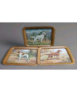Ole Larsen English Irish Setter and Pointer Bird Dogs Metal Trays 3pc Lot - $2,787.92 MXN