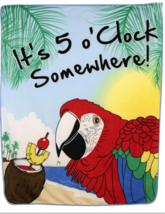 5 O&#39;clock Somewhere Parrot 50X60 Inch Plush Soft Blanket Throw #01 Tropical Gift - £21.79 GBP