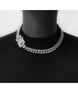 Alyx Style Diamond Snap Buckle Cuban Link Chain Necklace &amp; Bracelet Stre... - £19.53 GBP+