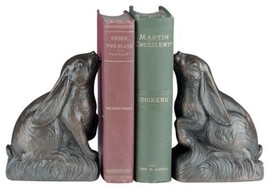 Bookends Bookend TRADITIONAL Lodge Sitting Rabbit Resin Hand-Cast Hand-Painted - £167.06 GBP