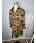 Ralph Lauren M Leopard Print Sleepshirt  Embroidered Logo Red  Trim NEW - €15,30 EUR