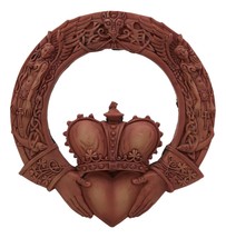 Rustic Celtic Claddagh Ring Wall Plaque Figurine Love Friendship Loyalty... - £22.01 GBP