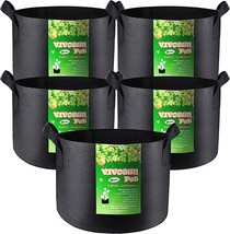 VIVOSUN 5-Pack 10 Gallon Plant Grow Bags, Heavy Duty Fabric - £27.04 GBP