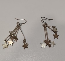 Star Dangle Silver Tone Earrings - £3.96 GBP