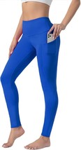Yoga Pants with Pockets Butter Soft No Deformation No Fade Legging (Blue,Size:M) - £13.95 GBP