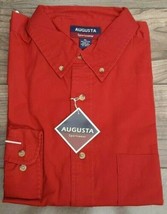 Augusta Sportswear Solid Red Long Sleeve Button Up Shirt Size Men’s XL - £13.80 GBP