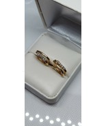 Vintage 14K Yellow Gold 10 Diamond Split Hoop Snap Earrings 3.0gr J-4175... - $400.68 CAD