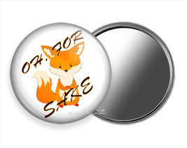 Oh For Fox Sake Funny Quote Purse Pocket Handheld Mirror Cute Little Gift Idea - £11.56 GBP+