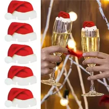 30PCS Christmas Wine Glass Cards – Santa Hat Cup Decoration Labels - $147.51 MXN