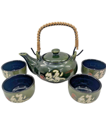 Vintage 5 Piece Japanese Ceremony Tea Set Japanese Kung Fu Tea Jade Green - $54.44