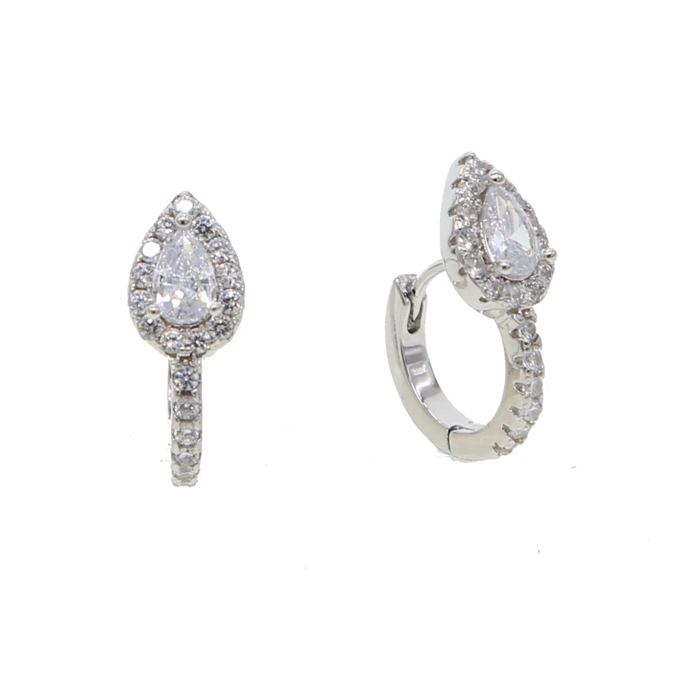 waterdrop earrings jewelry earrings 12samll hoop micro pave CZ earring for girl  - £18.34 GBP