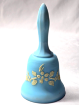 Vintage WESTMORELAND 5.25&quot; Glass Bell Hand Painted BEADED BOUQUET ON PAS... - $18.25 CAD