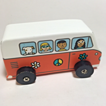 Jack Rabbit Creations Wooden Classic VW Style Van Toy Orange Bus Piece Truck - £8.11 GBP