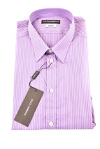 DOLCE &amp; GABBANA Mens Shirt Long Sleeve Stylish Classic Purple White Size EU 44 - £97.69 GBP